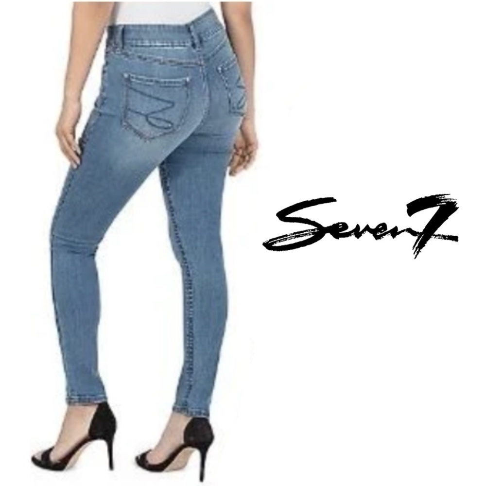 SEVEN7 "Metro" Ultra High Rise Skinny Stretchy Distressed Denim Jeans​​​…​​​​​